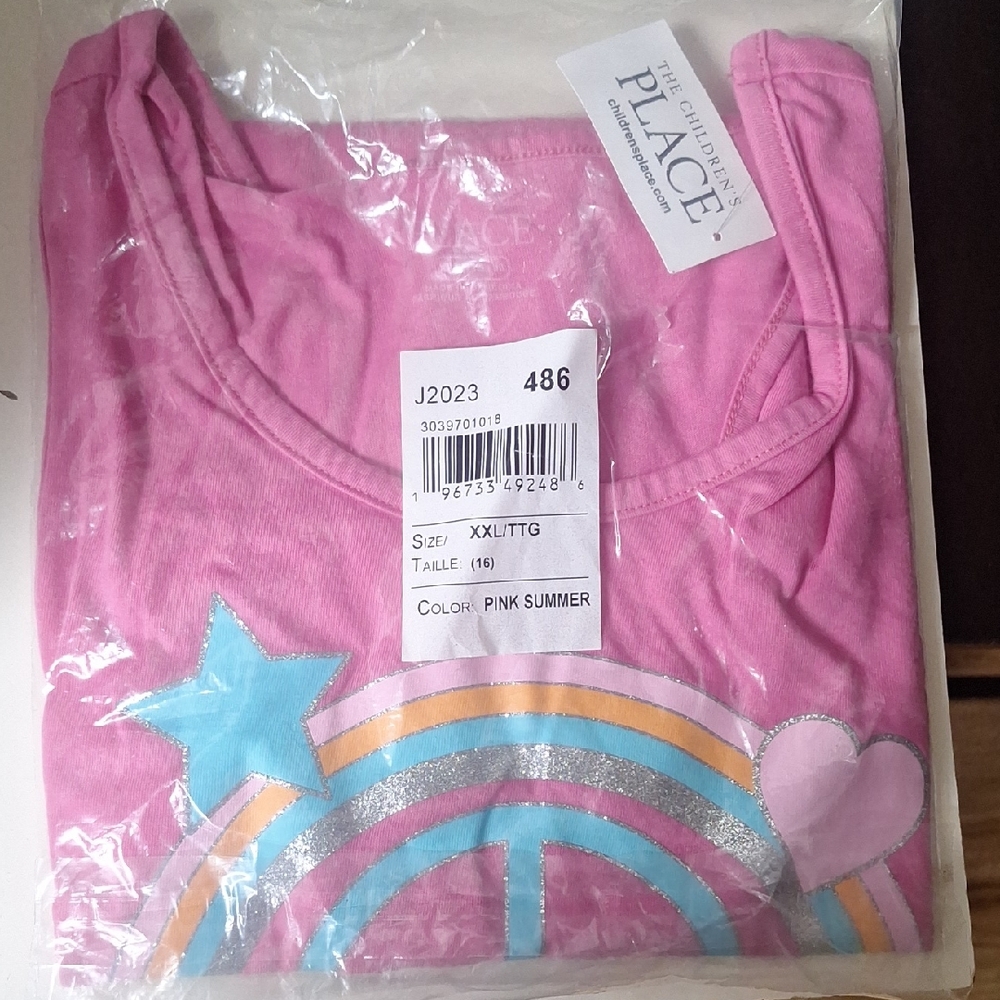 The Children's Place Pink Tee with Rainbow and Star